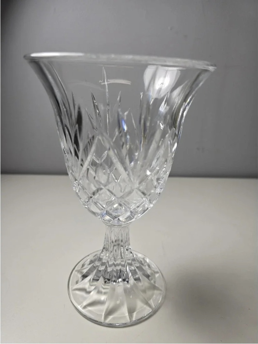 Cut Crystal Goblet - Clear Glass Decorative Stemware